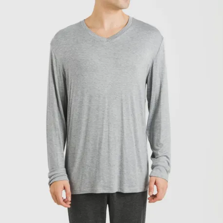 Pijama comprido viscosa homem liso