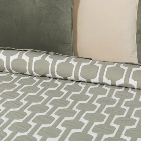 Colcha duplo tecido jacquard Sunnies verde seco