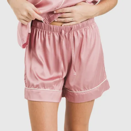 Pijama curto de manga curta Saten Friday liso