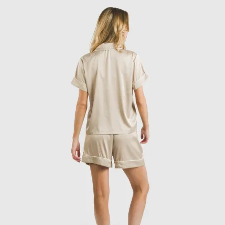 Pijama curto de manga curta Saten Friday liso