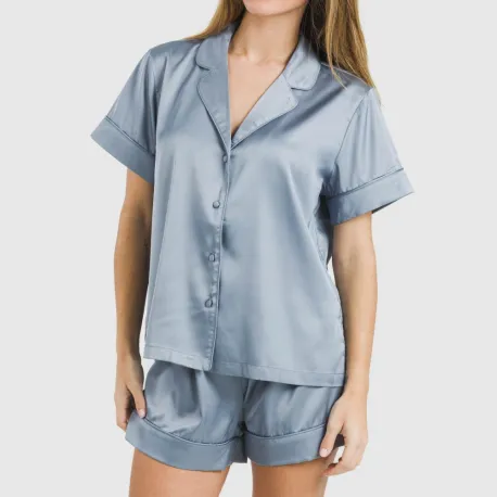 Pijama curto de manga curta Saten Friday liso