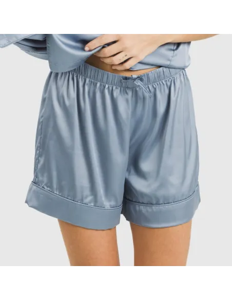 Pijama curto de manga curta Saten Friday liso Pijama curto de manga curta Saten Friday liso