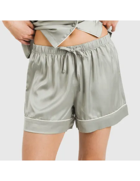 Pijama curto de manga curta Saten Friday liso Pijama curto de manga curta Saten Friday liso