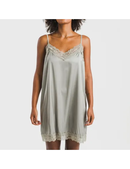 Camisa de dormir curta Saten Friday liso Camisa de dormir curta Saten Friday liso