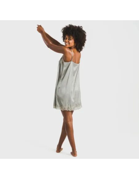 Camisa de dormir curta Saten Friday liso Camisa de dormir curta Saten Friday liso