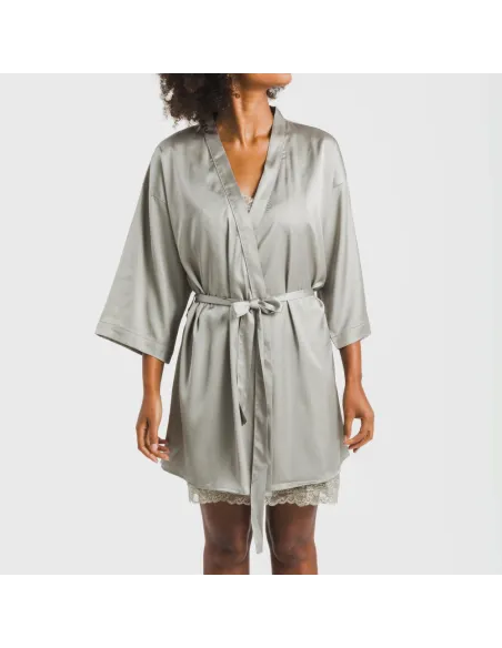 Roupão curto mulher Saten Friday liso Roupão curto mulher Saten Friday liso