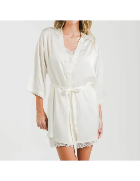 Roupão curto mulher Saten Friday liso Roupão curto mulher Saten Friday liso