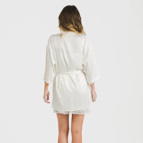 Roupão curto mulher Saten Friday liso