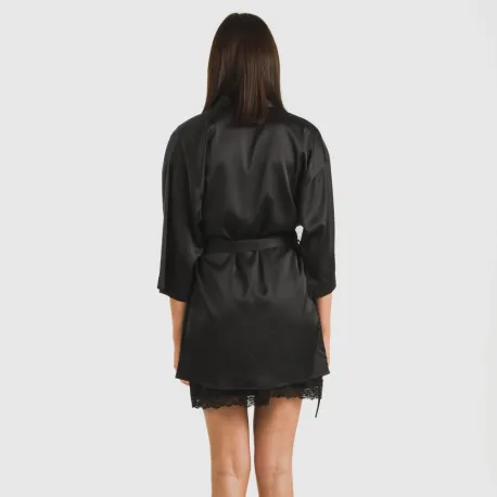 Roupão curto mulher Saten Friday liso