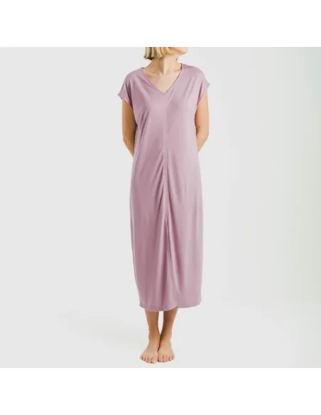 Vestido comprido manga fluída viscosa liso Vestido comprido manga fluída viscosa liso