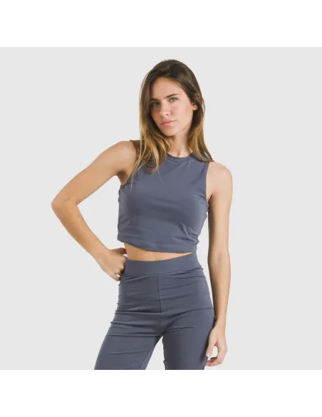 Top alças algodão desportivo liso