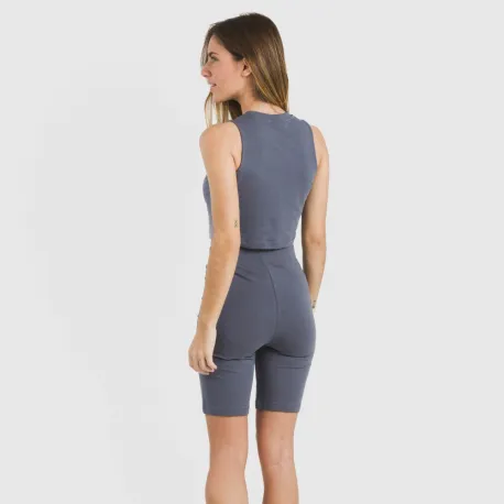 Top alças algodão desportivo liso