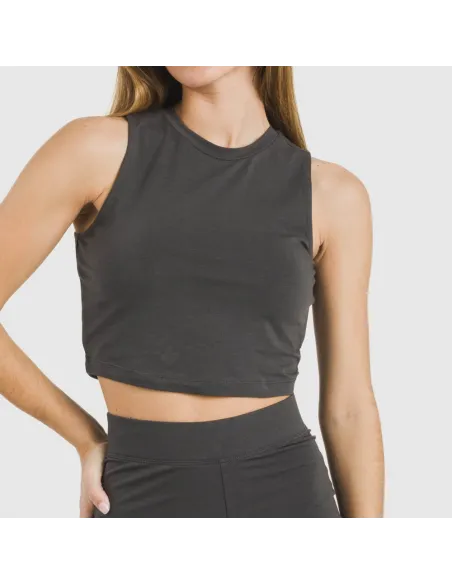 Top alças algodão desportivo liso