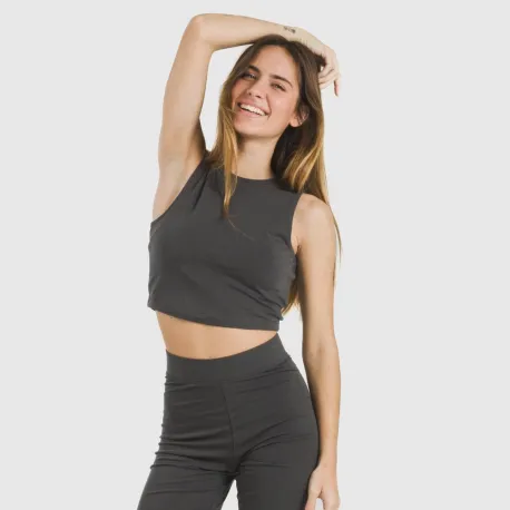 Top alças algodão desportivo liso