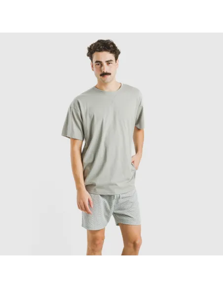 Pijama curto algodão homem Sassy verde