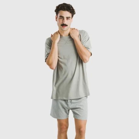 Pijama curto algodão homem Sassy verde