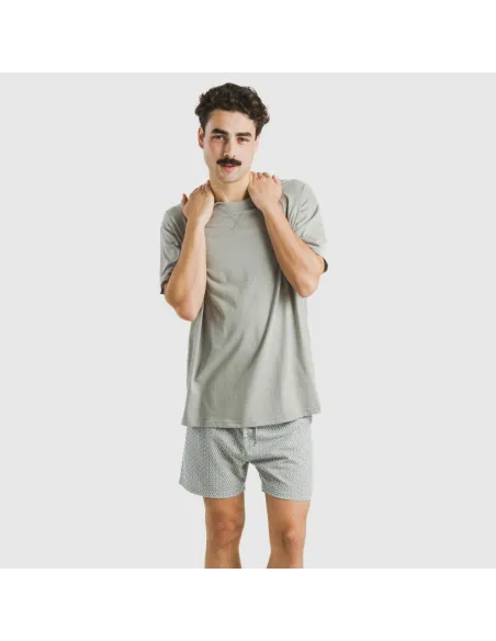 Pijama curto algodão homem Sassy verde