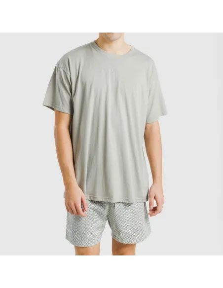 Pijama curto algodão homem Sassy verde