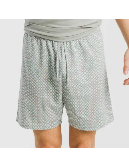 Pijama curto algodão homem Sassy verde