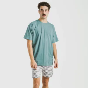 Pijama curto algodão homem Arpani verde francês