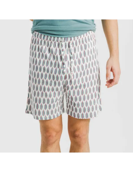 Pijama curto algodão homem Arpani verde francês