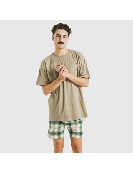 Pijama curto algodão homem Cuadro Noric arena