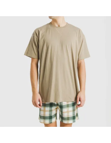 Pijama curto algodão homem Cuadro Noric arena