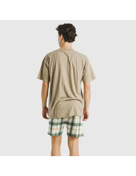 Pijama curto algodão homem Cuadro Noric arena