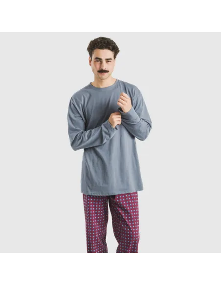 Pijama algodão homem Gladiolo azul indigo Pijama algodão homem Gladiolo azul indigo