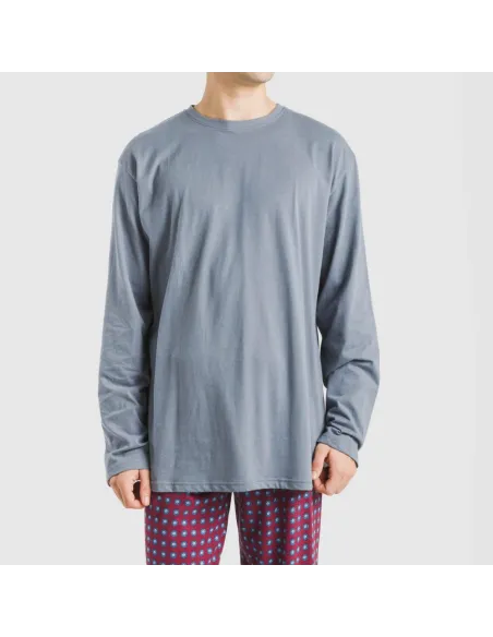 Pijama algodão homem Gladiolo azul indigo Pijama algodão homem Gladiolo azul indigo