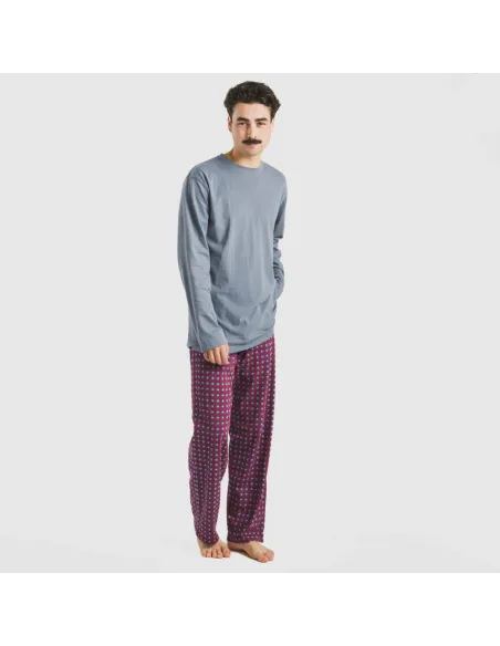 Pijama algodão homem Gladiolo azul indigo Pijama algodão homem Gladiolo azul indigo