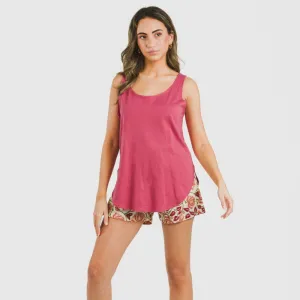 Pijama curto algodão Venus marsala