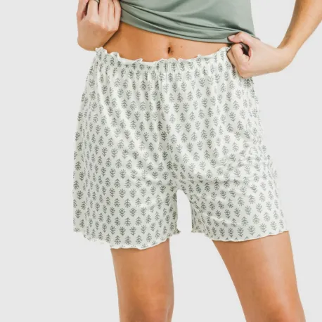 Pijama curto mulher manga fluída soft Remo verde