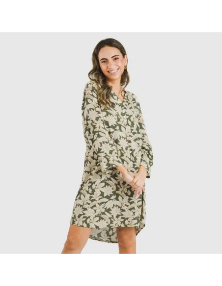 Túnica viscosa Charamo verde caça Túnica viscosa Charamo verde caça