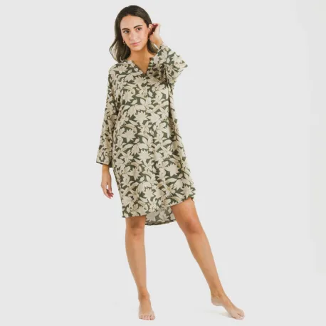 Túnica viscosa Charamo verde caça