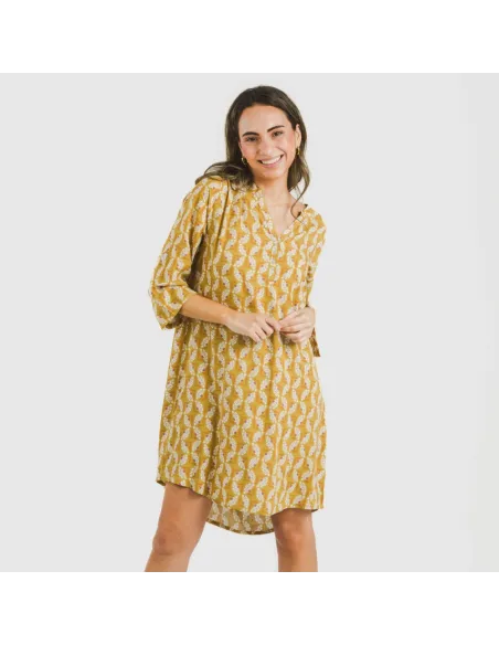 Túnica viscosa Calsita mostarda Túnica viscosa Calsita mostarda