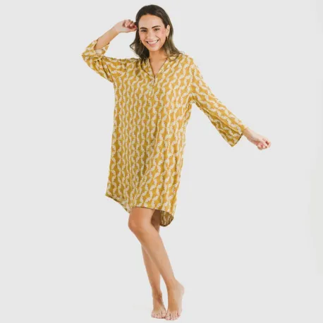 Túnica viscosa Calsita mostarda