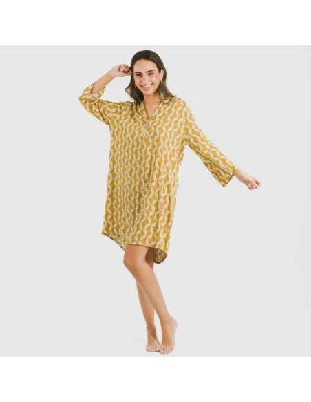 Túnica viscosa Calsita mostarda Túnica viscosa Calsita mostarda