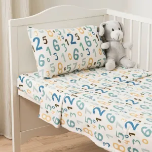 Jogo de lençóis flanela Numbers cama bebé
