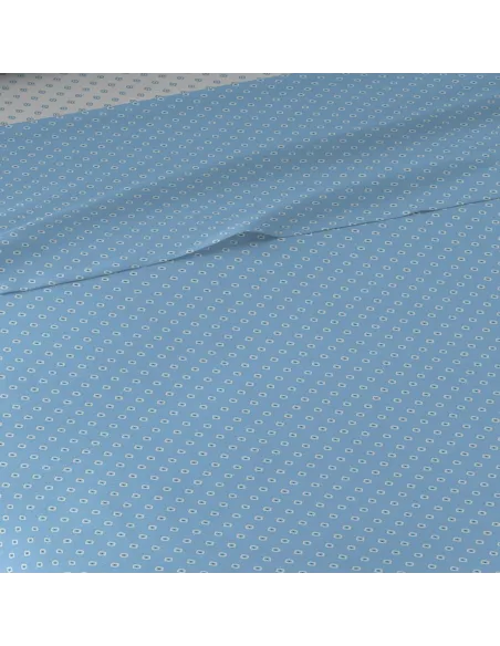 Jogo de lençóis algodão Verso reversível azul indigo Jogo de lençóis algodão Verso reversível azul indigo