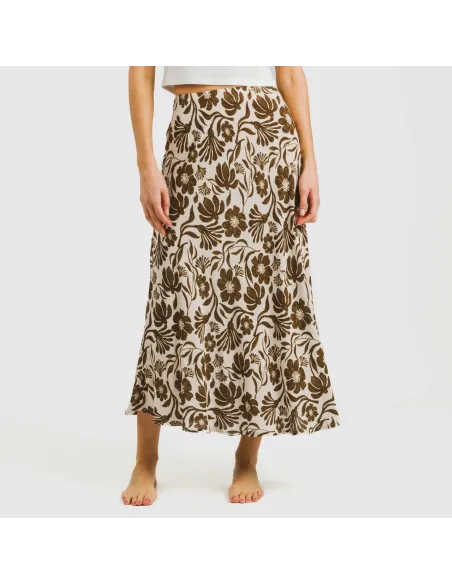 Saia midi viscosa bambula Alexis castanho Saia midi viscosa bambula Alexis castanho