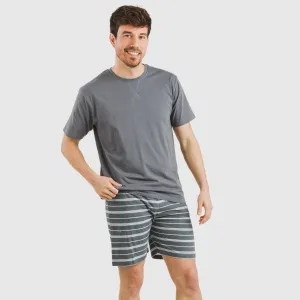 Pijama curto algodão homem Raya Gastur azul indigo