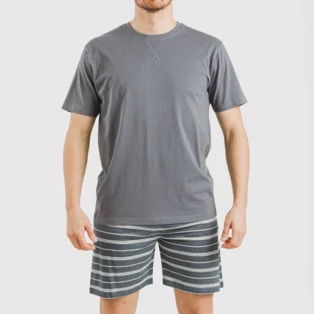 Pijama curto algodão homem Raya Gastur azul indigo