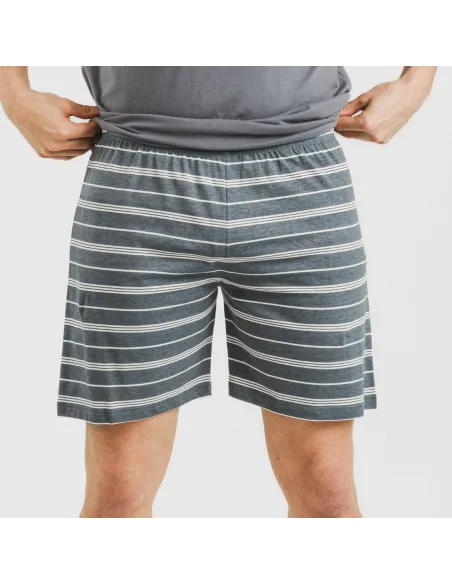 Pijama curto algodão homem Raya Gastur azul indigo Pijama curto algodão homem Raya Gastur azul indigo