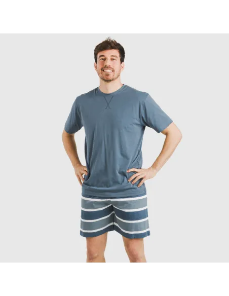 Pijama curto algodão homem Raya Alejo azul