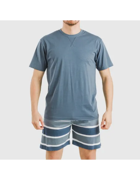 Pijama curto algodão homem Raya Alejo azul