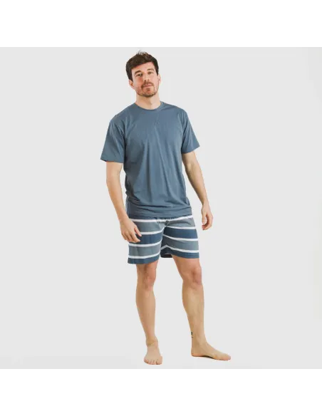 Pijama curto algodão homem Raya Alejo azul