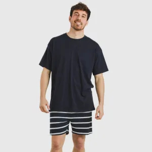 Pijama curto algodão homem Raya Sailor azul marinho