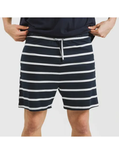 Pijama curto algodão homem Raya Sailor azul marinho