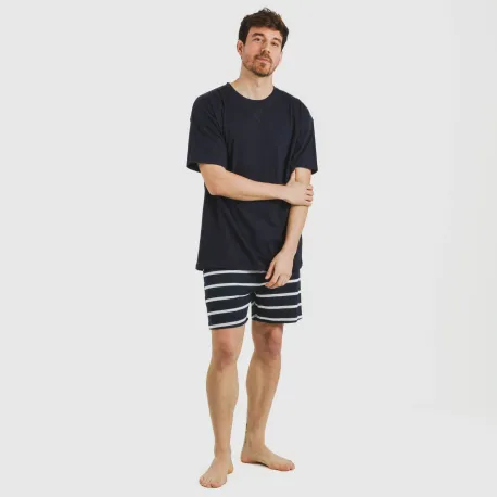 Pijama curto algodão homem Raya Sailor azul marinho
